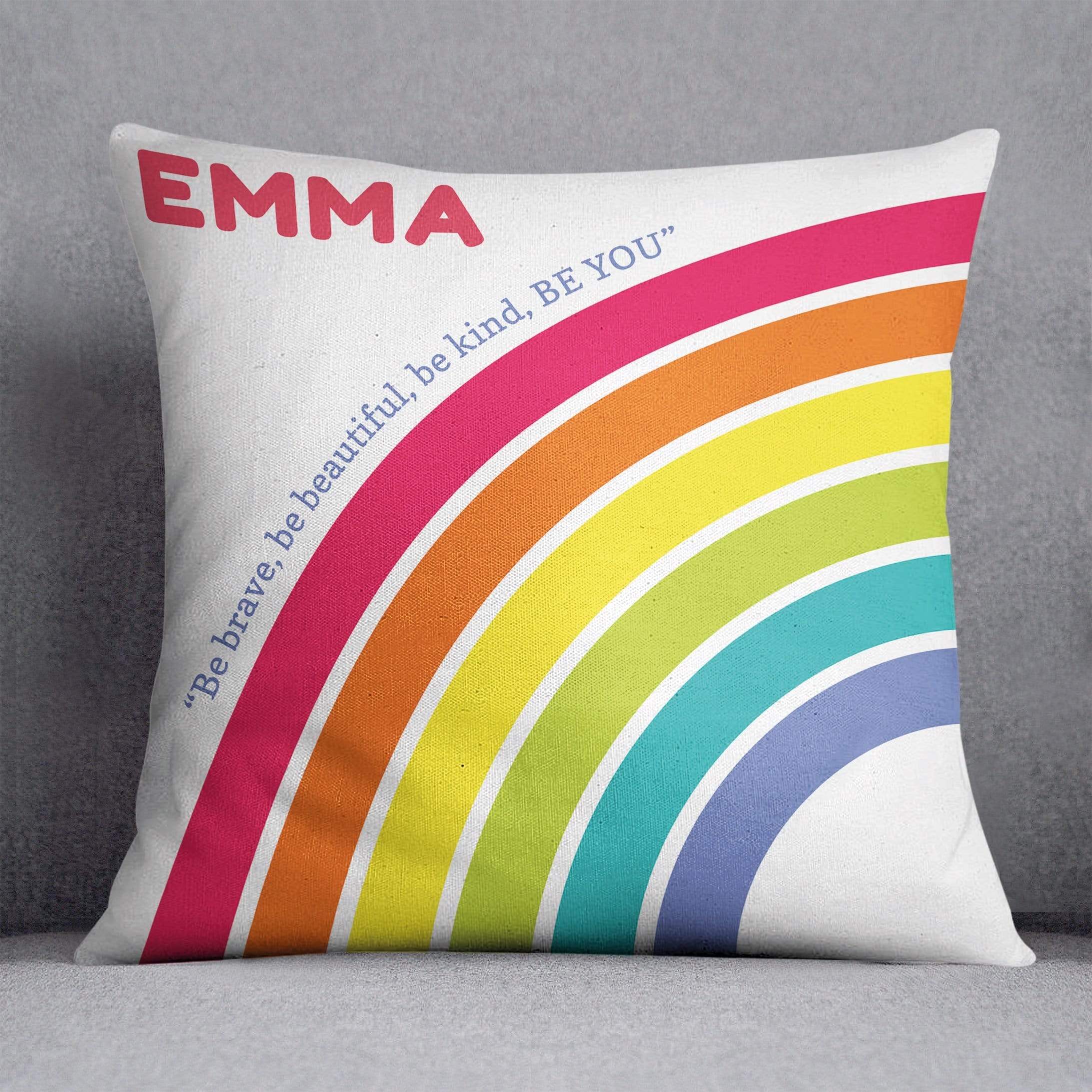 Be You Rainbow Personalised Cushion